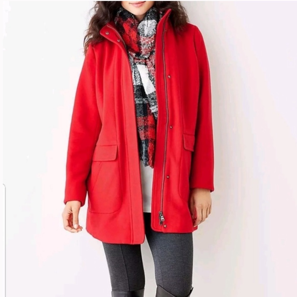 J. Jill Ultra Soft Perfect Red Cambridge Coat